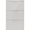 AVANTI TRENDSTORE - Paciano - Scarpiera moderna con 3 vani a ribalta Finitura Cashmere laccato Mobile salvaspazio in legno laminato 65 x 105,5 x 15 cm