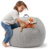 KiddyMoon Pouf per Bambini 2 in 1 Deposito per Giocattoli 80x80x50 cm | fodera senza imbottitura, lavabile in lavatrice, cerniera lunga, senza spigoli rigidi, 80 x 80 x 50 cm