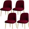 BUAOGDVG Coprisedie con schienale curvo for sedie da pranzo Set di 1/2/4/6 | Coprisedili protettivi for sedie con schienale semicircolare for sala da pranzo(Wine Red,4Pcs)