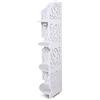 Kazafa Scaffale angolare in PVC a 4 piani con motivi traforati e elevata capacità di carico, salvaspazio, per bagno e cucina