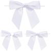 G2PLUS Fiocchetti Nastro Raso,8.5cm Fiocchetti Decorazione Bianco,50PCS | Fiocchi per Artigianato con Filo di Ferro per Matrimonio,Decorazione di Vacanza Imballaggio Regalo