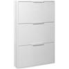 Composad | Scarpiera Slim della Linea ESPRESSO con 3 Ribalte, Scarpiera Salvaspazio, per Ingresso, Ripostiglio, Portascarpe, (LxAxP) 65x105,5x15 cm, Colore Bianco, Made in Italy