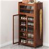 UYSELA Scarpiera in Bambù, Scarpiera Armadio Porta Scarpe | 7 Livelli in Legno, Moderna, con 2 Ante, per Ingresso, Soggiorno, Corridoio