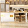 Comfymod Isola cucina girevole a 360° con LED RGB controllato da app da 120-197 cm,ante in vetro,4 cassetti grandi e,tavolo da pranzo,tavolo cucina,tavolo allungabile,tavolo salvaspazio,120x40x73.8 cm