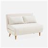 Alice's Garden sweeek Divano letto in tessuto bouclé, 2 posti Crema - 120x89x80 cm