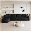 Bladez Divano angolare modulare a forma di L, 4 posti, in ciniglia, curvo | Divano Cloud Boneless da 336 cm, senza montaggio, rivestimento in ciniglia, seduta profonda, moderno divano lounge per