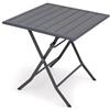 MOHOME Tavolo da Esterno Pieghevole Acciaio Tavolo da Giardino Grigio Scuro Richiudibile Tavolino da Pranzo Portatile 60x60x71 cm Resistente Leggero Salvaspazio da Cucina Campeggio Balcone Terrazzo