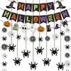 Lekabee Decorazioni Halloween Casa - Festone Happy Halloween | Ghirlande di carta da appendere con decorazioni a tema streghe e ragni per fondali fotografici,feste da brivido