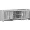 PUGYNBK Mobile TV 130 x 33 x 47 cm Sonoma grigio legno ingegneria | Ripiani grandi, maniglie in metallo, design rettangolare, facile da pulire, per soggiorno