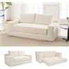Kuczn Divano letto modulare a 2 posti, 180 cm, con funzione letto, beige | Boneless - Divano convertibile in morbido tessuto a coste, senza montaggio, per soggiorno e camera da letto