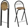 hitsuki Sgabello Alto Pieghevole con Schienale, Sgabello da Bar Salvaspazio Effetto Legno, 61 cm