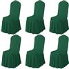 BUAOGDVG Gonna Parson Fodere for sedia rimovibili elasticizzate in spandex lavabile | Fodera protettiva for sedia attrezzata for cene, feste, cerimonie(Dark Green,6)
