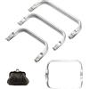 Myluatye 3pcs Chiusura Borsa Uncinetto,Borsa A Forma Di U Manico Interno Bacio | Chiusura Per Borsa Clic Clac,Manici Per Borse Uncinetto,Telaio Borsa in Alluminio Manico,per Borsa Frizione