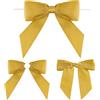 G2PLUS Fiocchetti Nastro Raso,8.5cm Fiocchetti Decorazione Oro,50PCS | Fiocchi per Artigianato con Filo di Ferro per Matrimonio,Natale,Decorazione di Vacanza Imballaggio Regalo
