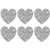 M METERXITY 6 PCS Toppe A Cuore con Strass in Ferro 5.5cm Argento | Da Stirare, Applicazioni Adesive, Per DIY Crafts/Riparazione Abbigliamento/Scarpe/Borsa/Cappello, Toppe A Cuore Con Strass