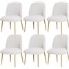 BUAOGDVG Coprisedie con schienale curvo for sedie da pranzo Set di 1/2/4/6 | Coprisedili protettivi for sedie con schienale semicircolare for sala da pranzo(Ivory White,6Pcs)