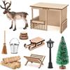 LTFIOON Kit Porta degli Elfi Natale, 14 Accessori Mini di Natale | con Renna, Slitta, Pino, Scopa e simili- Decorazione Natalizia per Camera dei Bambini, Set Decorazioni DIY per Natalizie