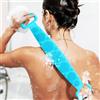 Generic Scrubber per la schiena in silicone per la doccia, scrubber per il corpo in silicone, extra lungo, spazzola esfoliante per il corpo con manico (blu, 60 cm)