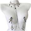 Accos Love Morsette per capezzoli a forma di cigno nero barocco con collana a catena - Clip regolabili senza piercing per principianti, notti sensuali (morsetti a coccodrillo) AQ1-C1