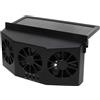StaZamor Ventilatore solare per auto nero con doppia alimentazione e presa d'aria surround a 3 teste, ventola di scarico per finestrino auto per raffreddamento, rimozione della nebbia