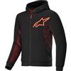 Alpinestars Chrome Air Sport Felpa con cappuccio e zip da moto, nero/rosso neon, 2XL