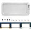 Demlaka Plafoniera per auto, 12 V, con interruttore, 198 lampadine a LED, 3 modalità di illuminazione, 15 W, 1200 lm, dimmerabile, illuminazione per camper, tetto, auto, furgoni, bus, caravan, barca
