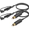TIENFOKOTA Cavo adattatore Hella (DIN) a accendisigari (SAE) | 18AWG DIN Powerlet maschio spina a SAE maschio, cavo adattatore di alimentazione moto per caricabatterie, GPS, 0,4 m
