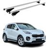 OMAC Menabo Barre Portatutto Base Compatibili con Kia Sportage QL 2015-2021 Alluminio 75kg Argento 2tlg Geschlossene Rail compatibile con Portabici, Dachboxen, Portasci Bloccabile