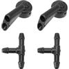 Partuto Kit Ugelli Lavavetro Per Audi A3 2013-2020 2 Pz | Colore: Nero, Materiale: Plastica, OE: 8V3955985, Include 2 Connettori A T, Sostituisce Vecchi Spruzzatori.