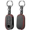 Generico Custodia in pelle chiave auto a 3 pulsanti protezione telecomando auto portachiavi per Fiat 500 Ducato panda 500L Punto lancia musa For citroen jumper per Peugeot Boxer