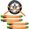 BORDEAG 4 cinghie per trasporto auto, 40 x 5 cm, cinghie trasversali per trasporto auto, cinghia trasversale per cinghia di serraggio, fissaggio ruota, resistenza alla trazione, 5 tonnellate per trasporto