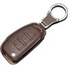 Kirain Custodia protettiva per chiave dell'auto, compatibile con Audi, a 3 pulsanti, custodia protettiva, Caffè Marrone D, D style