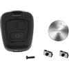 TEKLIGHT KIT Riparazione Chiave 2 tASTI + 2 pulsanti + Batteria CR2016 per Peugeot 107 207 407 206 306 406 806 Citroen C1 C2 C3 C4 C5 - Senza LAMA (ADATTO SOLO PER LALA NE73)