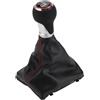 TUCKBOLD Pomello Cambio Manuale 6V Con Copertura Per Audi A5 07-17 1 Pz | Per Audi A4 B8 2007-2015 | OE:8K0863278H | Colori: Nero, Argento, Rosso | Materiale: Plastica, Ecopelle