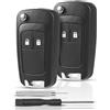 NETONDA 2 Pezzi Chiave 2 Tasti per Opel/Vauxhall Astra J, Insignia, Guscio Chiave per Adam, Mokka, Vectra, Zafira, Corsa, Meriva, Chiave Auto di Ricambio per Chevrolet Cruze, Orlando, Spark, Aveo