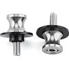 TOUISEDGI 2PCS 6/8/10mm Motorcycle CNC Rear Stand Swing Arm Spool Sliders Stand Swingarm Bobbins Silver ZX10R Z800, Triumph, Ninja 250 Aluminum Alloy (8mm Silver)