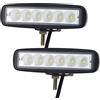 AUXTINGS 2 Pezzi 6 pollici 15 cm 18W Fascio di inondazione LED Work Light Bar Faro da lavoro a LED Fari fendinebbia per SUV 4WD camion trattore barca fuoristrada fendinebbia,CC 12V 24V, impermeabile