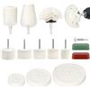 QWORK® 14 Pezzi Kit di Lucidatura, Accessorio Lucidatura per Trapano, Coni per Lucidatura, Dischi per Lucidatura, per Metallo, Legno