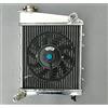 FSMOTO Radiatore in alluminio a 2 file da 40 mm + ventola da 9 pollici per Aus-tin Ro-ver Mini Cooper GT & Morris 1967-1991 MT 850 1000 1100 1275