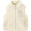 ANIMQUE Bambini Piccoli Pile Polare Gilet Addensare Bambini Colletto Rialzato Zip Smanicato Giacca Genitore-Figlio Autunno Inverno Top Capispalla con Tasche