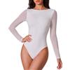 Avidlove Body Elegante in Tulle da Donna Top Sexy in Pizzo a Maniche Lunghe con Scollo a Barchetta Body Modellante Aderente Top Basic a Maniche Lunghe per Feste e Serate