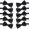 HEJINYUN Papillon da uomo, confezione da 10 papillon sottili pre-annodati neri, accessori per smoking formali, regalo per sposo, ragazzi, signori (nero)