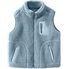 ANIMQUE Bambini Piccoli Pile Polare Gilet Addensare Bambini Colletto Rialzato Zip Smanicato Giacca Genitore-Figlio Autunno Inverno Top Capispalla con Tasche