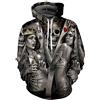 kewing Felpe con Cappuccio da Uomo Felpa con Stampa 3D Poker Felpa con Cappuccio Crown Skull con Tasca a Marsupio