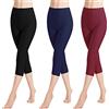 Libella 1/3 Pezzi Donna Leggings 3/4 Pantaloni Fatto di Cotone Capri Pantaloni con Vita Alta Multicolore Pantaloni Fitness Estivi Slim Fit 4161 VA