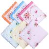 FdcLixuvol 6 fazzoletti in cotone da donna, fazzoletti floreali vintage | Morbido fazzoletto da donna floreale ricamato fazzoletto da donna fazzoletto sudore per donne matrimonio