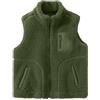 ANIMQUE Bambini Piccoli Pile Polare Gilet Addensare Bambini Colletto Rialzato Zip Smanicato Giacca Genitore-Figlio Autunno Inverno Top Capispalla con Tasche