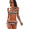 Lsjuee Costume da Bagno a Due Pezzi da Donna Costume da Bagno Bikini a Triangolo Laterale con Cravatta Ciliegia Carina