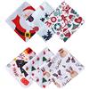 HOULIFE Fazzoletti natalizi - Fazzoletti da donna, 100% 60S, in cotone pettinato, con Babbo Natale, 3/6 pezzi, 40 x 40 cm