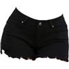 DAIHAN Donna Pantaloncini Shorts in Denim Tinta Unita Lavato e Distressed Hot Pants Clubwear Bermuda Estivi Pantaloni Corti in Jeans Strappati con Tasche